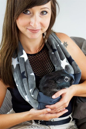 Bonding scarf czyli szalik do zacieśniania szary z polarem minki dla szczurów