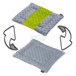 Materacyk 20x30cm z polaru minki - limonka i szarość dla małych zwierząt domowych