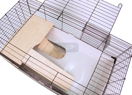 Piętrowa klatka dla dorosłych szczurów 100x55x(h)93cm - szare kuwety, srebrne kraty