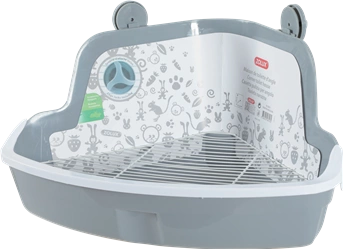 ZOLUX duża  szara narożna kuweta z rusztem dla szczura