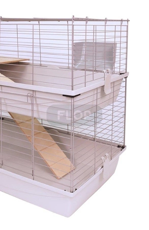 Piętrowa klatka dla dorosłych szczurów 100x55x(h)93cm - szare kuwety, czarne kraty