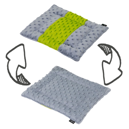 Materacyk 20x30cm z polaru minki - limonka i szarość dla małych zwierząt domowych