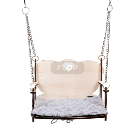 Huśtawka z serduszkiem do zamontowania na prętach klatki szczura