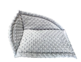 Legowisko narożne  z szarego polaru minki dla szczurów