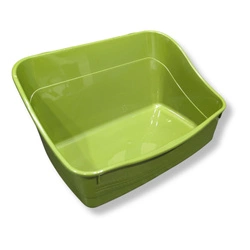 Zielona prostokątna kuweta z możliwością podwieszenia na ściance klatki