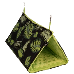 Przelotowy namiot do podwieszenia FLOP w liście na czarnym tle dla szczura