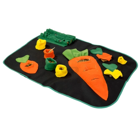 Marchewkowe pole - plac zabaw i mata węchowa 73x53cm dla szczurów