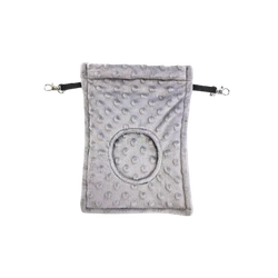 Mały paśnik tekstylny z szarego polaru minki