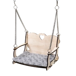 Huśtawka z serduszkiem do zamontowania na prętach klatki szczura