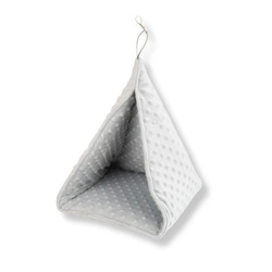 Wisząca piramida - domek z szarego polaru minki dla szczura