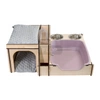ALL IN ONE z różową kuwetą czyli domek z kuwetą i jadalnią dla małych zwierząt
