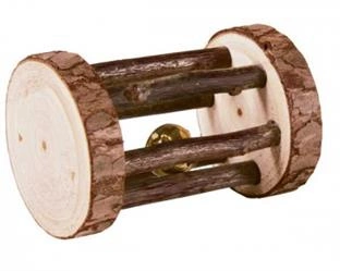 Drewniana rolka z dzwoneczkiem dla szczura 7x5cm