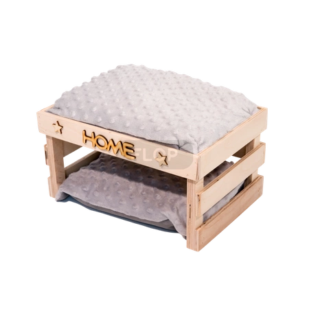 Ażurowy domek z wodoodpornymi poduchami z szarego polaru minki dla szczurów