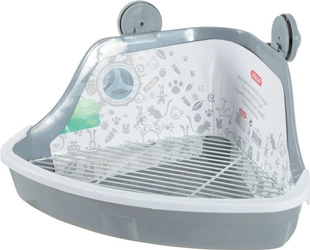 ZOLUX mała szara narożna kuweta z rusztem dla szczura