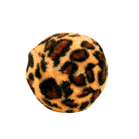 Welurowa piłka z dzwonkiem leopard dla szczura 4cm