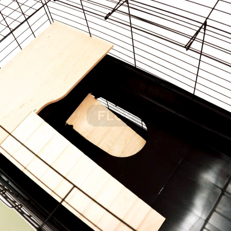 Piętrowa klatka dla dorosłych szczurów 100x55x(h)93cm - czarne kuwety, czarne kraty